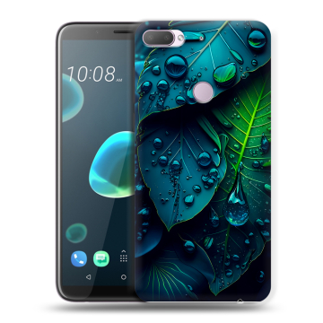 Силиконовый чехол на HTC Desire 12 Plus с принтом Листья