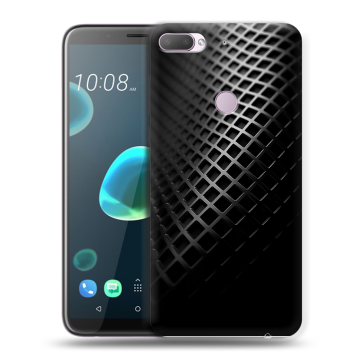 Силиконовый чехол на HTC Desire 12 Plus с принтом Текстура металла