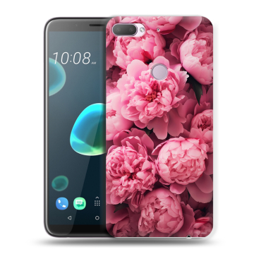 Силиконовый чехол на HTC Desire 12 Plus с принтом цветы пионы Силиконовый чехол на HTC Desire 12 Plus с принтом цветы пионы
