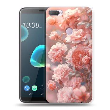 Силиконовый чехол на HTC Desire 12 Plus с принтом Розовые розы Силиконовый чехол на HTC Desire 12 Plus с принтом Розовые розы