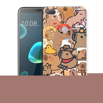 Силиконовый чехол на HTC Desire 12 Plus с принтом капибара Силиконовый чехол на HTC Desire 12 Plus с принтом капибара
