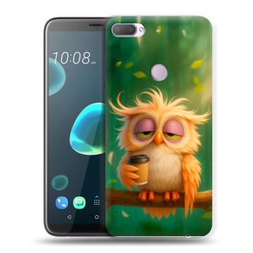 Силиконовый чехол на HTC Desire 12 Plus с принтом сова