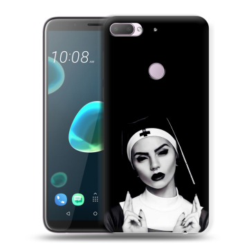 Силиконовый чехол на HTC Desire 12 Plus с принтом монашка Силиконовый чехол на HTC Desire 12 Plus с принтом монашка