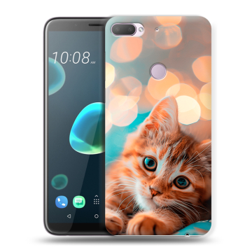 Силиконовый чехол на HTC Desire 12 Plus с принтом котик Силиконовый чехол на HTC Desire 12 Plus с принтом котик