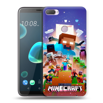 Силиконовый чехол на HTC Desire 12 Plus с принтом Майнкрафт Minecraft Силиконовый чехол на HTC Desire 12 Plus с принтом Майнкрафт Minecraft