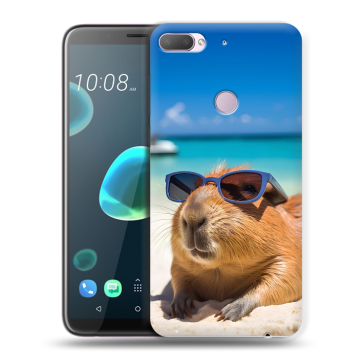 Силиконовый чехол на HTC Desire 12 Plus с принтом Капибара