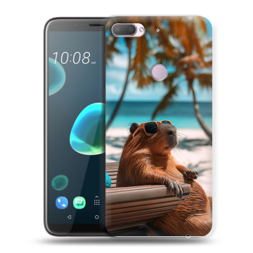 Силиконовый чехол на HTC Desire 12 Plus с принтом Капибара Силиконовый чехол на HTC Desire 12 Plus с принтом Капибара