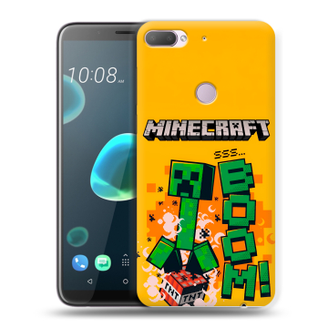 Силиконовый чехол на HTC Desire 12 Plus с принтом Майнкрафт Minecraft Силиконовый чехол на HTC Desire 12 Plus с принтом Майнкрафт Minecraft