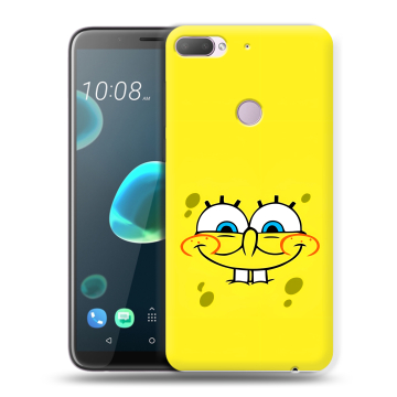 Силиконовый чехол на HTC Desire 12 Plus с принтом спанчбоб спанч боб