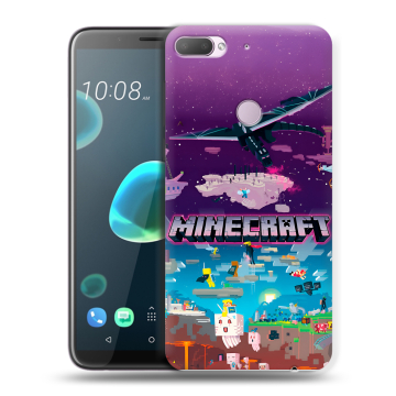 Силиконовый чехол на HTC Desire 12 Plus с принтом Майнкрафт Minecraft Силиконовый чехол на HTC Desire 12 Plus с принтом Майнкрафт Minecraft