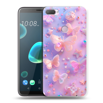 Силиконовый чехол на HTC Desire 12 Plus с принтом Бабочки