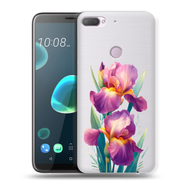 Силиконовый чехол на HTC Desire 12 Plus с принтом Цветы орхидеи