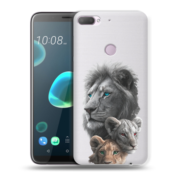 Силиконовый чехол на HTC Desire 12 Plus с принтом Львы