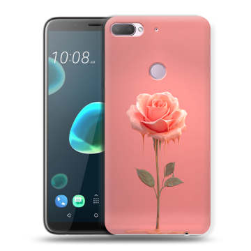 Силиконовый чехол на HTC Desire 12 Plus с принтом Розовая роза