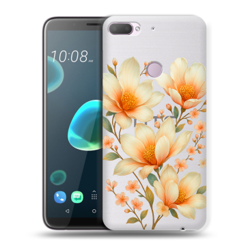 Силиконовый чехол на HTC Desire 12 Plus с принтом Цветы