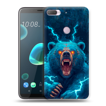 Силиконовый чехол на HTC Desire 12 Plus с принтом Медведь