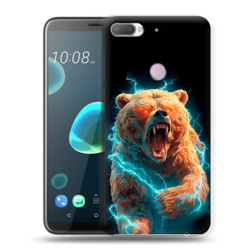 Силиконовый чехол на HTC Desire 12 Plus с принтом Медведь