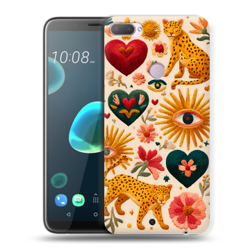 Силиконовый чехол на HTC Desire 12 Plus с принтом Модный принт