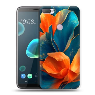Силиконовый чехол на HTC Desire 12 Plus с принтом Цветы