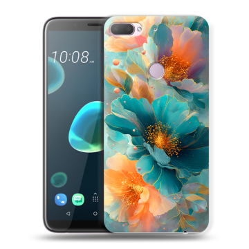 Силиконовый чехол на HTC Desire 12 Plus с принтом Цветы