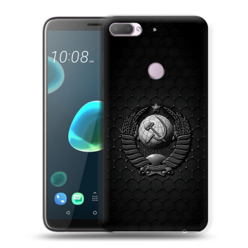 Силиконовый чехол на HTC Desire 12 Plus с принтом Герб Флаг СССР