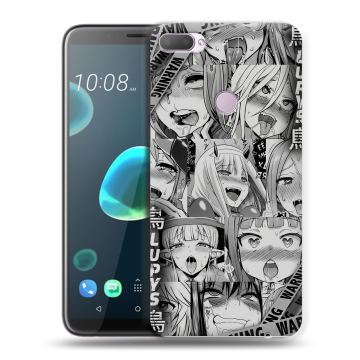 Силиконовый чехол на HTC Desire 12 Plus с принтом Ahegao Ахегао Аниме