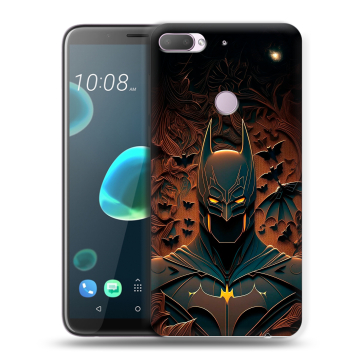 Силиконовый чехол на HTC Desire 12 Plus с принтом Batman Бэтмен
