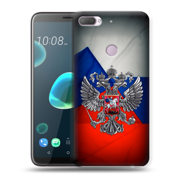 Силиконовый чехол на HTC Desire 12 Plus с принтом Флаг России