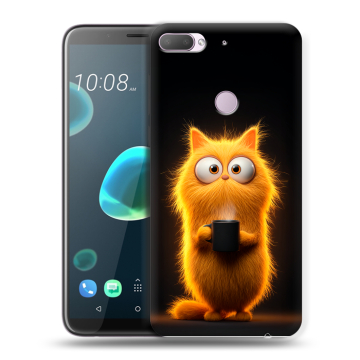 Силиконовый чехол на HTC Desire 12 Plus с принтом Смешной кот Силиконовый чехол на HTC Desire 12 Plus с принтом Смешной кот