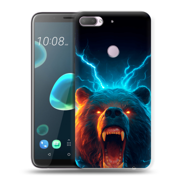 Силиконовый чехол на HTC Desire 12 Plus с принтом Медведь
