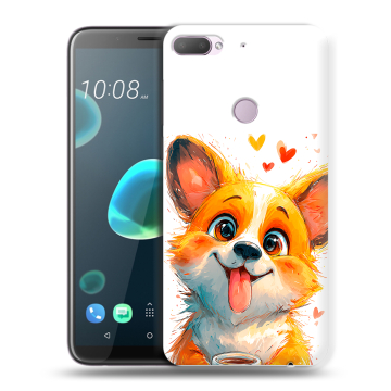 Силиконовый чехол на HTC Desire 12 Plus с принтом корги Силиконовый чехол на HTC Desire 12 Plus с принтом корги