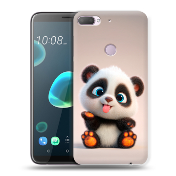 Силиконовый чехол на HTC Desire 12 Plus с принтом милая панда Силиконовый чехол на HTC Desire 12 Plus с принтом милая панда