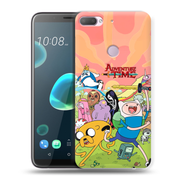 Силиконовый чехол на HTC Desire 12 Plus с принтом Adventure time Время приключений