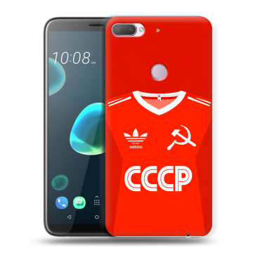 Силиконовый чехол на HTC Desire 12 Plus с принтом Флаг Герб СССР