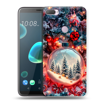 Силиконовый чехол на HTC Desire 12 Plus с принтом Новый год