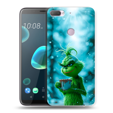 Силиконовый чехол на HTC Desire 12 Plus с принтом Новый год гринч