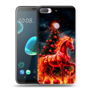 Силиконовый чехол на HTC Desire 12 Plus с принтом Новый год