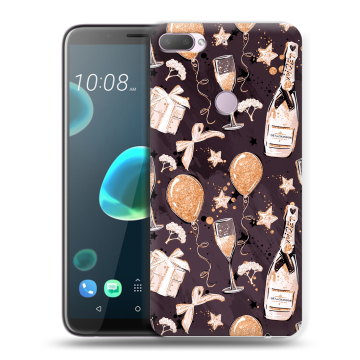 Силиконовый чехол на HTC Desire 12 Plus с принтом Новый год
