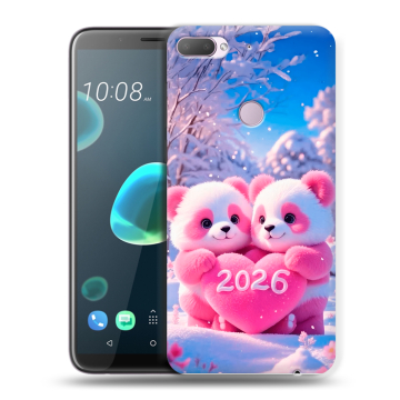 Силиконовый чехол на HTC Desire 12 Plus с принтом Новый год
