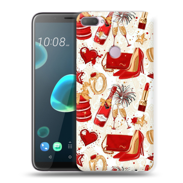 Силиконовый чехол на HTC Desire 12 Plus с принтом Новый год