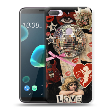 Силиконовый чехол на HTC Desire 12 Plus с принтом для девочек