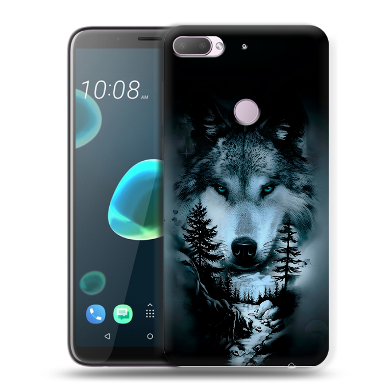 Силиконовый чехол на HTC Desire 12 Plus с принтом Лесной волк Силиконовый чехол на HTC Desire 12 Plus с принтом Лесной волк