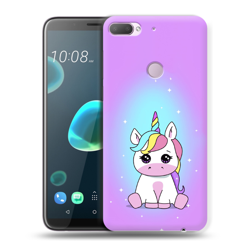 Пластиковый чехол на HTC Desire 12 Plus с принтом Единорог Пластиковый чехол на HTC Desire 12 Plus с принтом Единорог