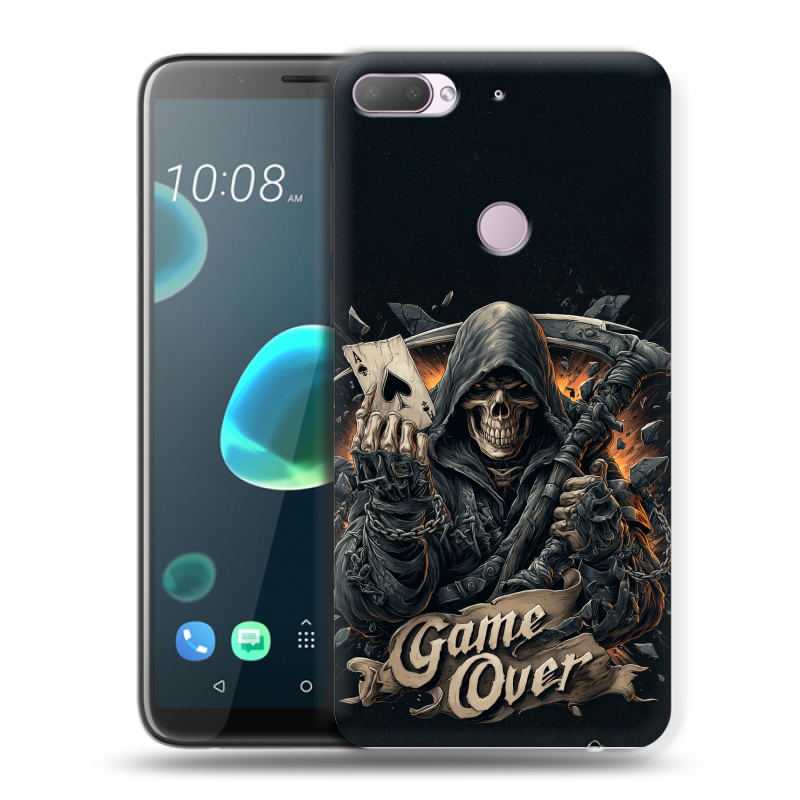 Силиконовый чехол на HTC Desire 12 Plus с принтом Скелет карты Силиконовый чехол на HTC Desire 12 Plus с принтом Скелет карты