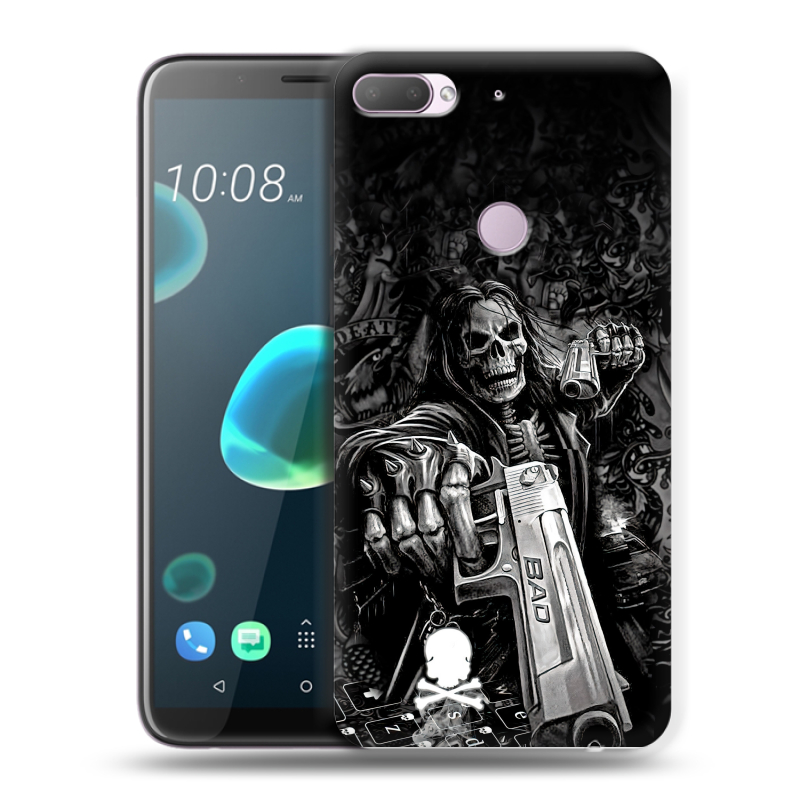 Пластиковый чехол на HTC Desire 12 Plus с принтом Скелет Пластиковый чехол на HTC Desire 12 Plus с принтом Скелет