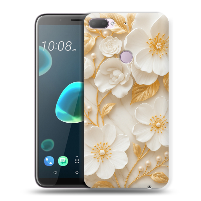 Пластиковый чехол на HTC Desire 12 Plus с принтом Цветы Пластиковый чехол на HTC Desire 12 Plus с принтом Цветы