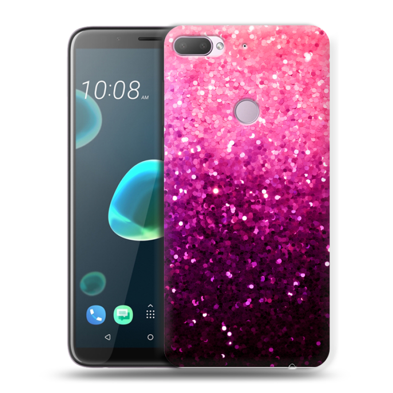 Пластиковый чехол на HTC Desire 12 Plus с принтом Блестки Пластиковый чехол на HTC Desire 12 Plus с принтом Блестки