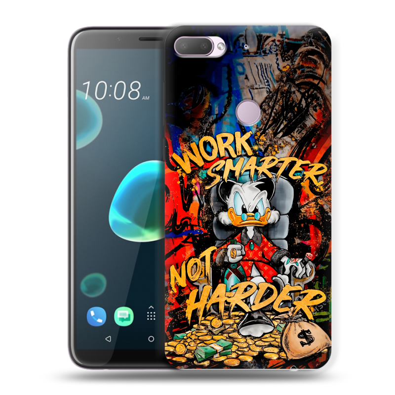 Пластиковый чехол на HTC Desire 12 Plus с принтом Дональд Дак Деньги Пластиковый чехол на HTC Desire 12 Plus с принтом Дональд Дак Деньги