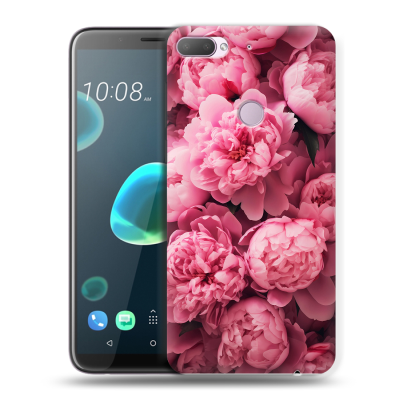 Пластиковый чехол на HTC Desire 12 Plus с принтом цветы пионы Пластиковый чехол на HTC Desire 12 Plus с принтом цветы пионы