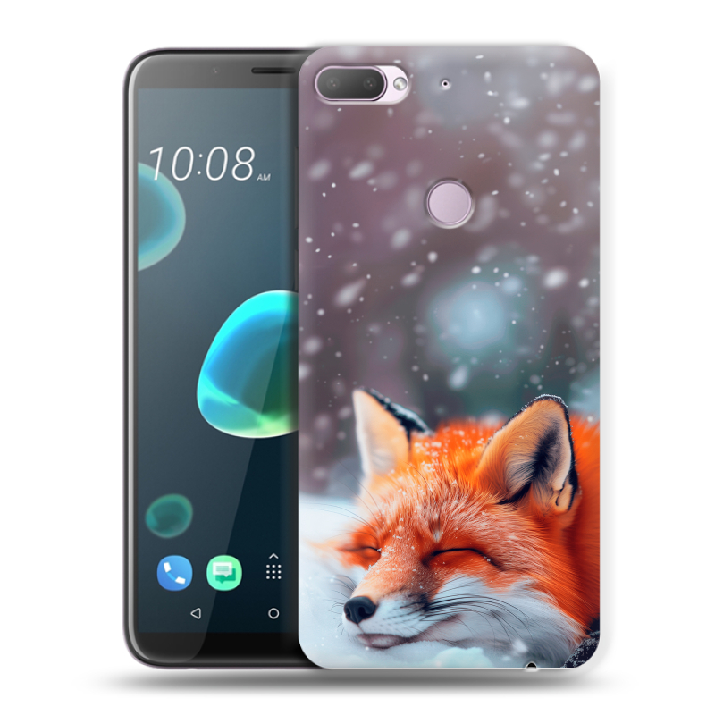 Пластиковый чехол на HTC Desire 12 Plus с принтом лиса Пластиковый чехол на HTC Desire 12 Plus с принтом лиса